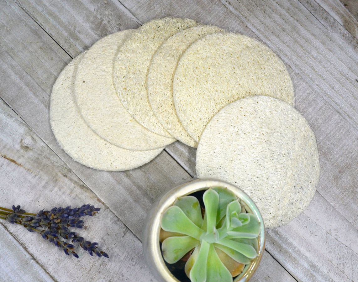 Natural Loofah Pads 5-pcs-2
